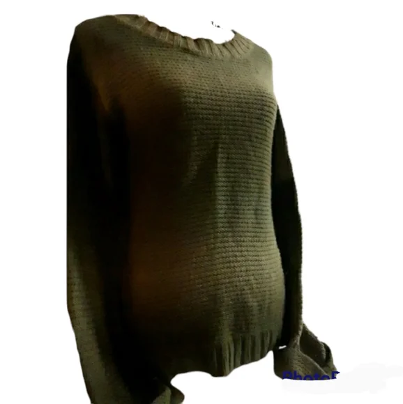 Women's Army Green Tie dye Look Kint sz Large Relativity sweater - Picture 5 of 9